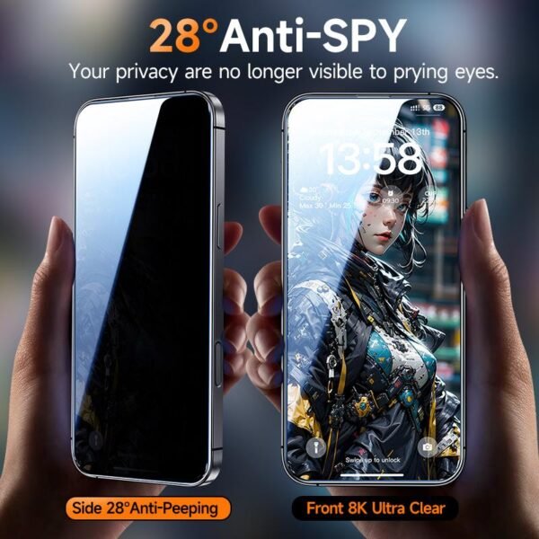 High Quality Tempered Glass Screen Protector | 2 Pack | iPhone, Samsung, and Google | Clear & Privacy Protection, Fingerprint Resistant, Dust-Free, Bubble-Free - Image 5